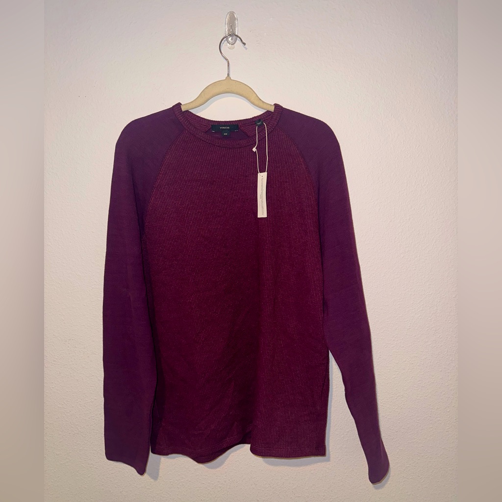 Vince Mens Purple Crew Neck Sweater Nwt